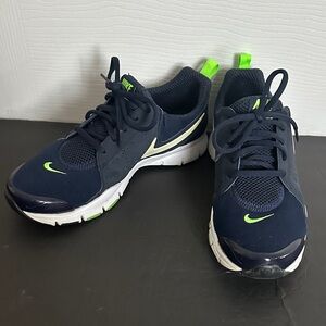 Nike Dark Blue and Bright Green Athletic Shoes